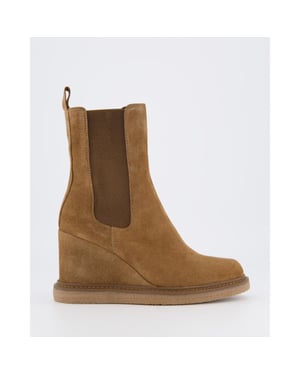 Gibaldi Dames suede wedge chelsea booty