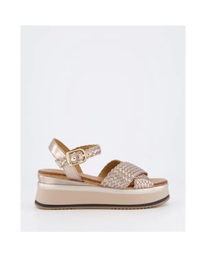 Gibaldi Dames braided strap sandaal wit