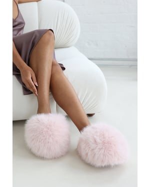 Wheres That From Womens 'Keira' Ultimate Fluffy Faux Fur Mule Slippers