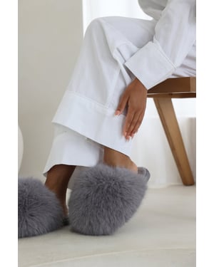 Wheres That From Womens 'Keira' Ultimate Fluffy Faux Fur Mule Slippers