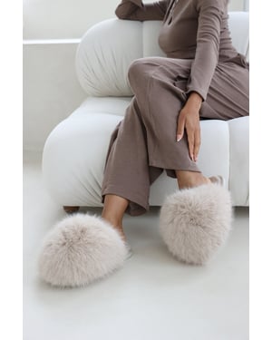 Wheres That From Womens 'Keira' Ultimate Fluffy Faux Fur Mule Slippers