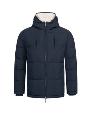 Alessandro Salvarini Herr Vinter Quiltad Jacka AS-457 – 2in1 Med Avtagbart Teddyfoder & Dubbel Huv