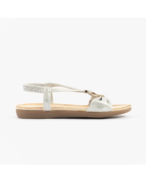 Dr Keller Jan Womens Sandals White Metallic
