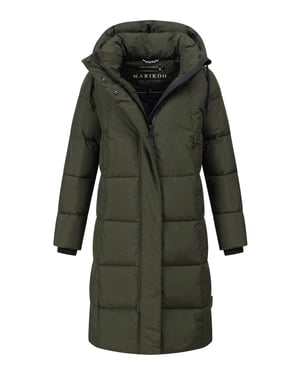Marikoo dam lång quiltad vinterkappa Tabiaa XVI med huva & fleece