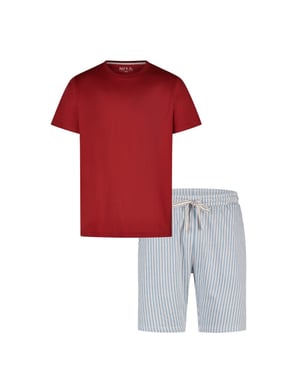 Phil & Co Heren shortama korte pyjama set gestreept