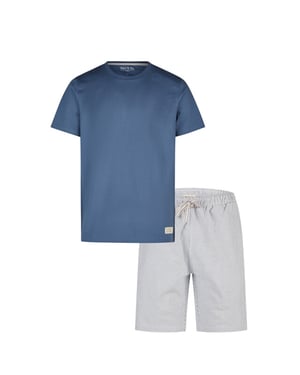 Phil & Co Heren shortama korte pyjama set gestreept