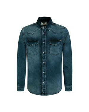 Gabbiano Heren overhemd jogg denim 335734 920 dark blue