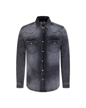 Gabbiano Heren overhemd jogg denim 335734 204 dark grey