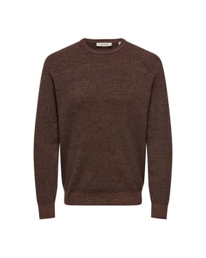 Only & Sons Onsalfi reg ls crew knit camp cs cognac
