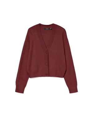 Vero Moda Vmgold art ls v-neck cardigan bordeaux