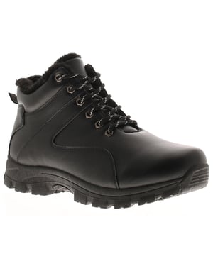 X-Hiking Mens Walking Boots Aspen Lace Up And Zip Up Plush Lined Black