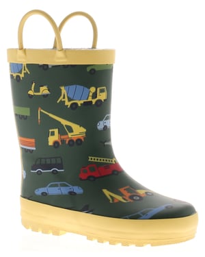 Chatterbox Boys Wellies Childrens Rubber Wel Slip On Handles Green