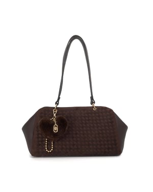 Dune Accessories Decisively - Woven Suede Shoulder Bag