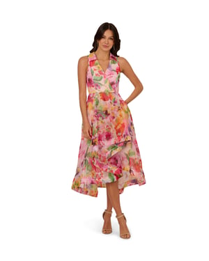 Printed High-Low Dress