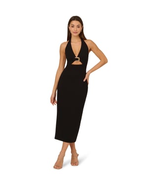Knit Crepe Midi Dress