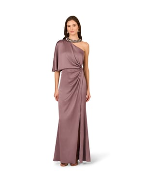 Crepe Back Satin Long Dress
