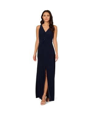 Shirred Mermaid Jersey Gown