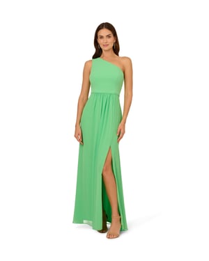 One Shoulder Chiffon Gown