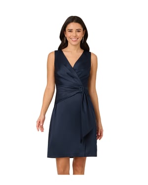 Satin Crepe Drape Dress