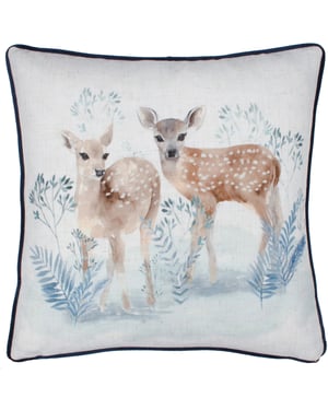Evans Lichfield Winter Fawns Printed Feather Filled Cushion