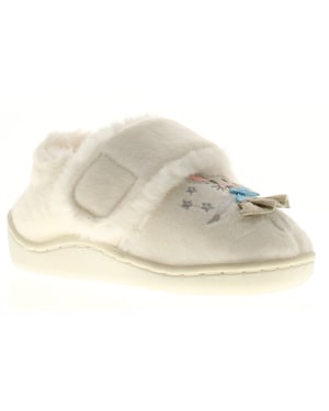 Princess Stardust Girls Slippers Ballerina Touch Fastening Cosy White