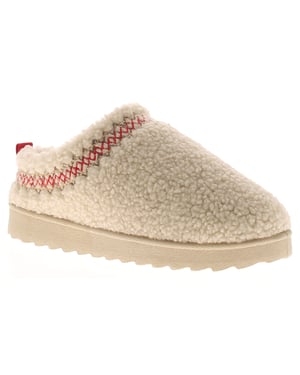 Apache Girls Slippers Andover Jnr Slip On Borg Mules Chunky Soles