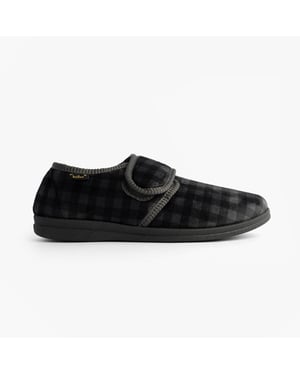 Dr Keller Darren Velc Mens Touch Fasten Slippers Grey