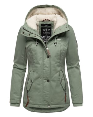 Marikoo dames winterjas met teddyfleece voering & capuchon