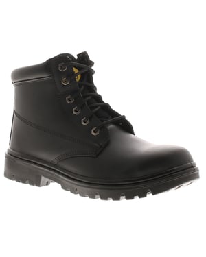 Tradesafe Mens Safety Boots Build Lace Up Coated Leather Black