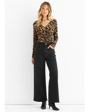 Brown Animal Wrap Jersey Bodysuit