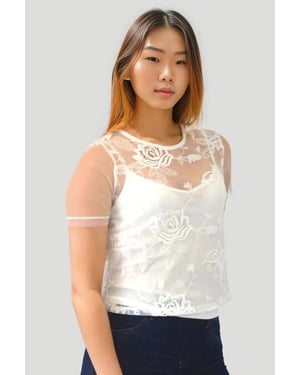Embroidered Layered Top/vest