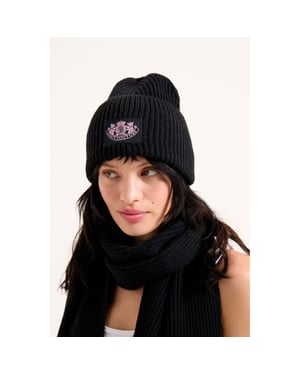 Juicy Couture Crest Unisex Vuxen Svart Hatt & Halsduk Set - One Size