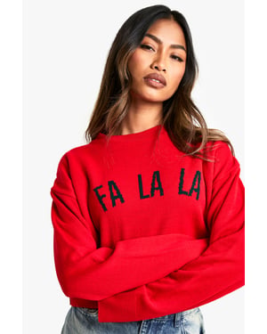 FA LA LA Crop Christmas Jumper