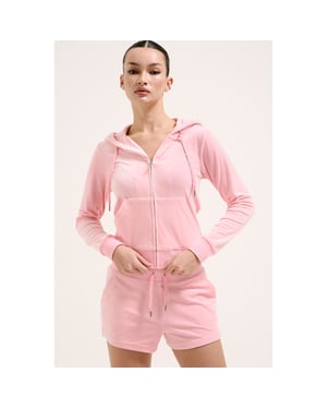Juicy Couture Robertson Klassisk Jacka Polyester Kvinnors Rosa Huva Tröja