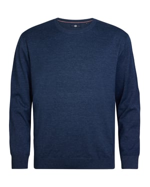 Petrol Industries - Heren Plus Size Trui met Ronde Hals Rhinelander - Blauw