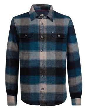 Petrol Industries - Jongens Geruite Overhemd Clackamas - Blauw