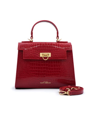 Cannes tas croco-effect rood