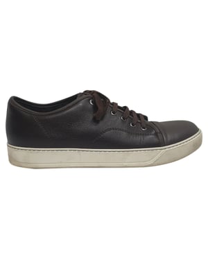 Lanvin Lage Sneakers in Bruin Leer