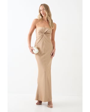 Knot Detail Detachable Strap Bridesmaid Dress