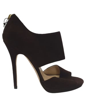Jimmy Choo Lagoon Open Toe Sandals in Brown Suede