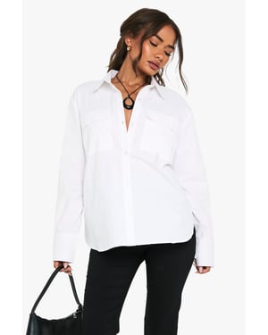 Cotton Oversized Pocket Detail Shirt
