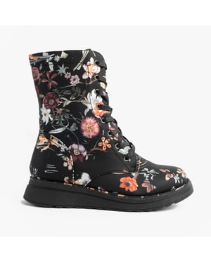 Heavenly Feet Heavenly Feet Martina4 Print Fantasy Womens Ankle Boots Black