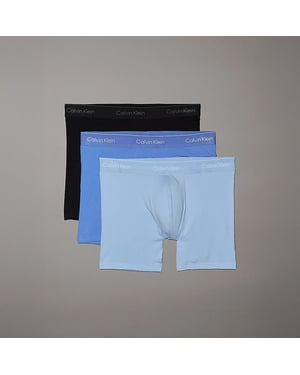 Calvin Klein Icon Cotton Stretch 3 Pack Mens Boxer Briefs Black/glacier/blue