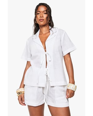 Linen Tie Front Beach Co Ord