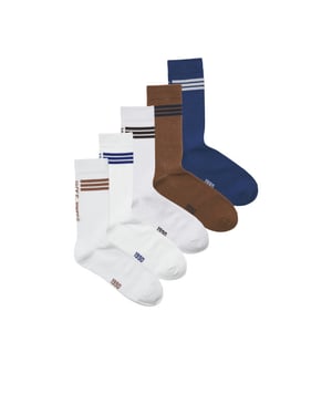 Jack & Jones Heren sportsokken jacjace tennissokken gestreept 5-pack multicolor