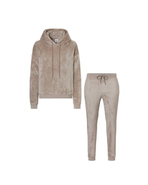 Apollo Dames huispak loungewear fleece incl capuchon licht