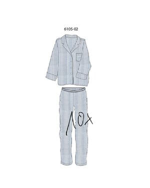 Phil & Co Heren pyjama set lang geweven gestreept