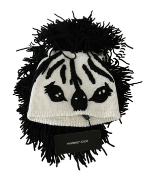 Dolce & Gabbana Black White Kasmier dierenontwerp Women's Hoed