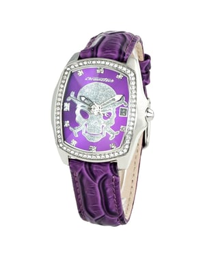 Skull Purple Glitter Watch