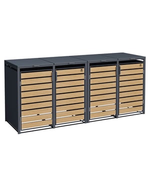 4gardenz ® containerombouw 4 afvalbakken kliko ombouw houtlook